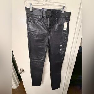 GAP Shiny Black Coated Skinny High Rise Jeans Size 29/8
